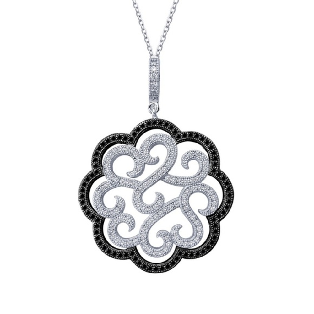 LAFONN Ornate large Necklace in black and white